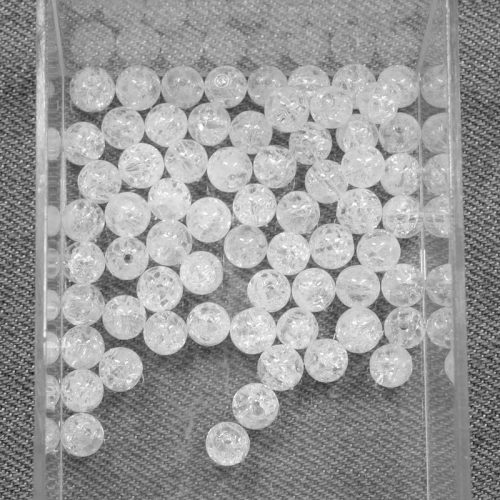 Hegyikristály (hevítéssel roppantott) ásványgyöngy - 6mm-es golyó - 1db