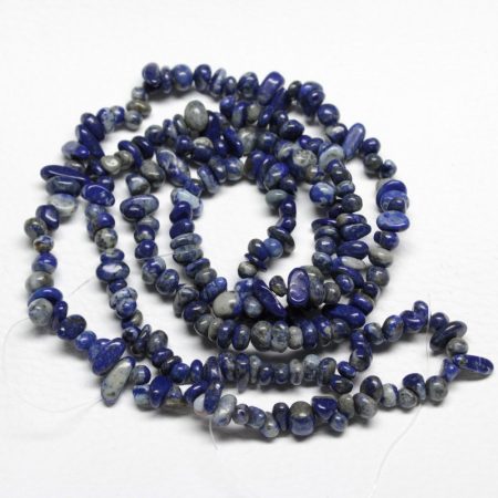 Lápisz lazuli ásvány splitter / szemcse - gömbölyített szemű - kb. 85cm-es szál