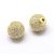 Cirkónia kristályos, arany színű 10mm-es golyó gyöngy, furat: 1,8mm