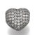 Cirkónia kristályos, fekete (gunmetal) színű 8x7x5mm-es szív köztes gyöngy, furat: 1mm