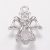 Cirkónia kristályos, ródium színű medál / fityegő - 17x13mm-es angyal