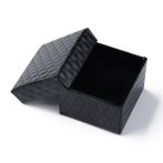   Papír gyűrűdoboz, ajándék doboz, díszdoboz ékszerhez - 5x5x3,5cm-es - fekete