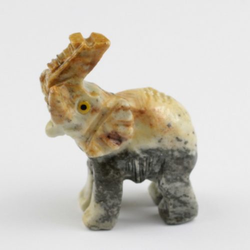 Zsírkőből faragott elefánt szobor - kicsi - kb. 3x3,5x1,5cm-es