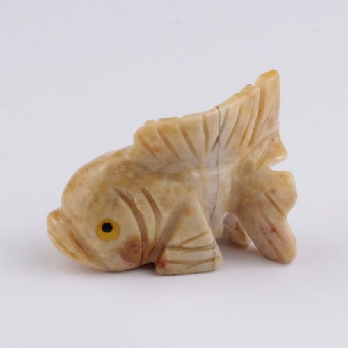 Zsírkőből faragott hal szobor - kicsi - kb. 2,5x3,5x5x1,5cm-es