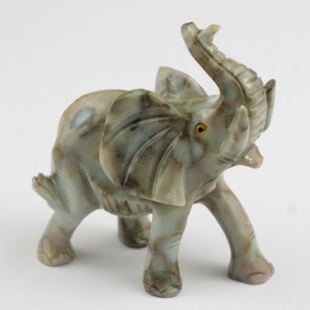 Zsírkőből faragott elefánt szobor - közepes - kb. 6x5x2,5cm-es