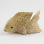 Zsírkőből faragott hal szobor - közepes - kb. 4x7x2cm-es