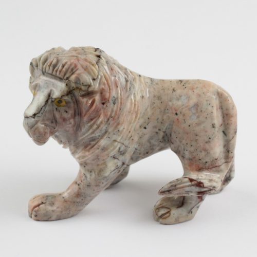Zsírkőből faragott oroszlán szobor - közepes - kb. 6x5x2,5cm-es