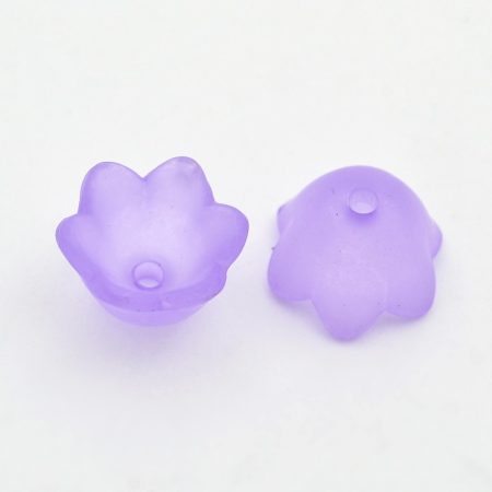 Akril virág (gyöngyvirág) - 7x10mm-es áttetsző matt lila