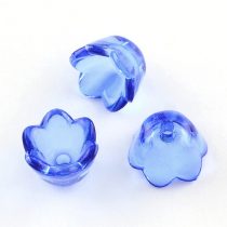 Akril virág (gyöngyvirág) - 7x10mm-es átlátszó kék