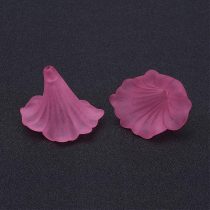 Akril nagy virág - 41x35mm-es áttetsző matt rózsaszín