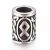 Antikolt nemesacél 13,5x10mm-es cső köztes gyöngy, szakállgyűrű rúnával - furat: 6mm