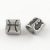Antikolt nemesacél 8x8,5x6mm-es csillagjegy / horoszkóp cső köztes, furat: 4,7mm - halak