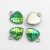 Nemesacél medál / fityegő - 17x13mm-es szív, 12mm-es sellőpikkelyes műgyanta kabosonnal - zöld szivárványos