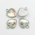 Nemesacél medál / fityegő - 17x13mm-es szív, 12mm-es sellőpikkelyes műgyanta kabosonnal - szivárványos