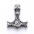 Antikolt nemesacél medál - 37x30x8mm-es Mjölnir, Thor kalapácsa, furat: 5mm