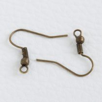   Antik bronz színű akasztós fülbevaló alap - 1 pár (2db)