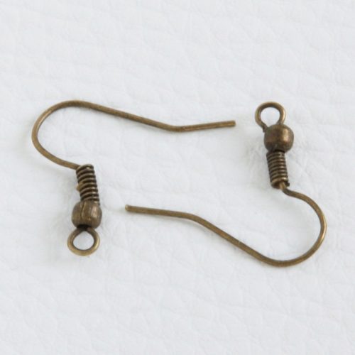 Antik bronz színű akasztós fülbevaló alap - 1 pár (2db)
