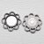 Tibeti stílusú ragasztható fém medál alap / összekötő elem - antik ezüst színű 22x22mm-es, 12mm-es kabosonhoz