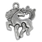   Tibeti stílusú fém medál / fityegő - antik ezüst színű 20x17mm-es  ló