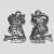 Tibeti stílusú fém medál / fityegő - antik ezüst színű 22x16mm-es bagoly