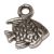 Tibeti stílusú fém medálka / fityegő - antik ezüst színű 10x10mm-es hal