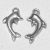 Tibeti stílusú fém medál / fityegő - antik ezüst színű 20x11mm-es delfin