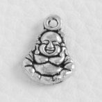   Tibeti stílusú fém medál / fityegő - antik ezüst színű 14x10,5mm-es Buddha