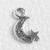 Tibeti stílusú fém medál / fityegő - antik ezüst színű 18x11mm-es hold-csillag