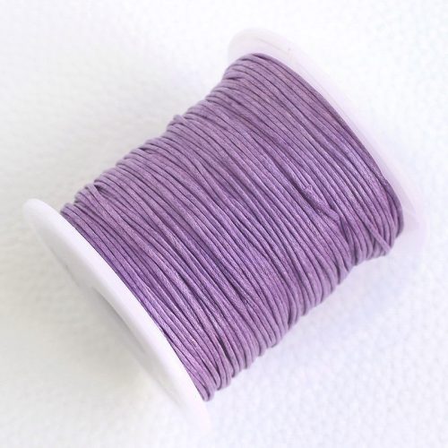 Viaszolt pamut zsinór 1mm vastagságú - v03 világos lila - kb. 70m